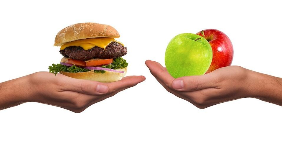 the choice between healthy and unhealthy foods